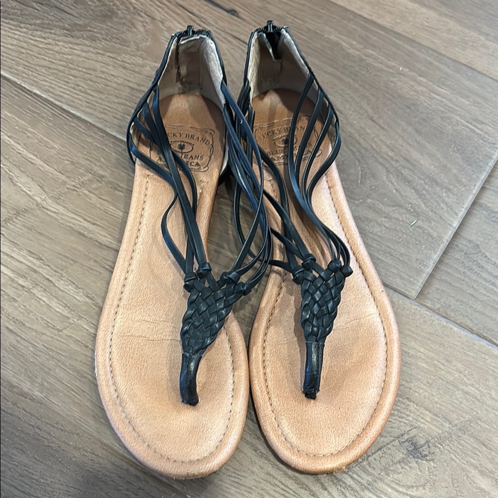 Lucky Brand Black Braided Sandals